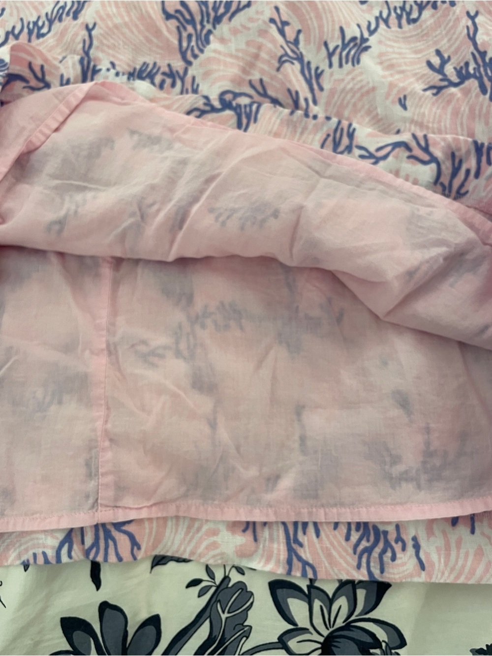 Talbots Pink and Blue Embroidered Shift Dress